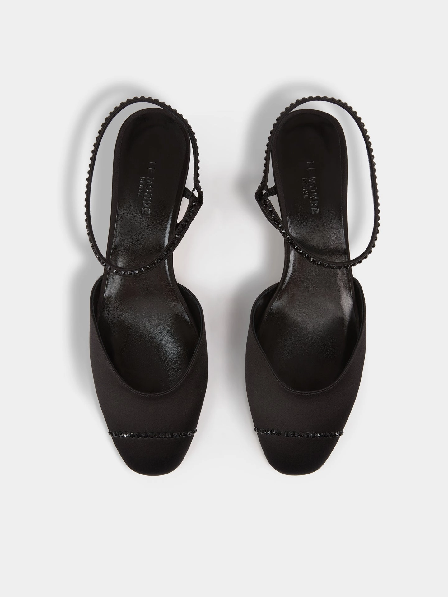 Rubber Rain Boots With High Heels Erika Pump / Black Satin Crystal