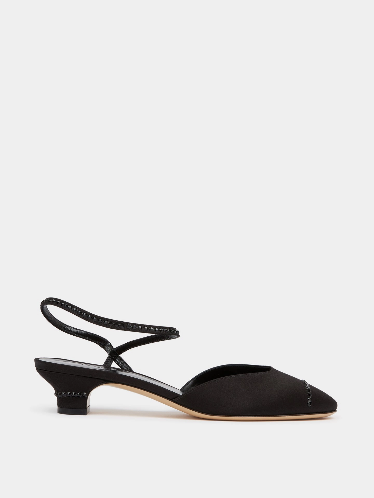 Fuzzy Shoes Erika Pump / Black Satin Crystal