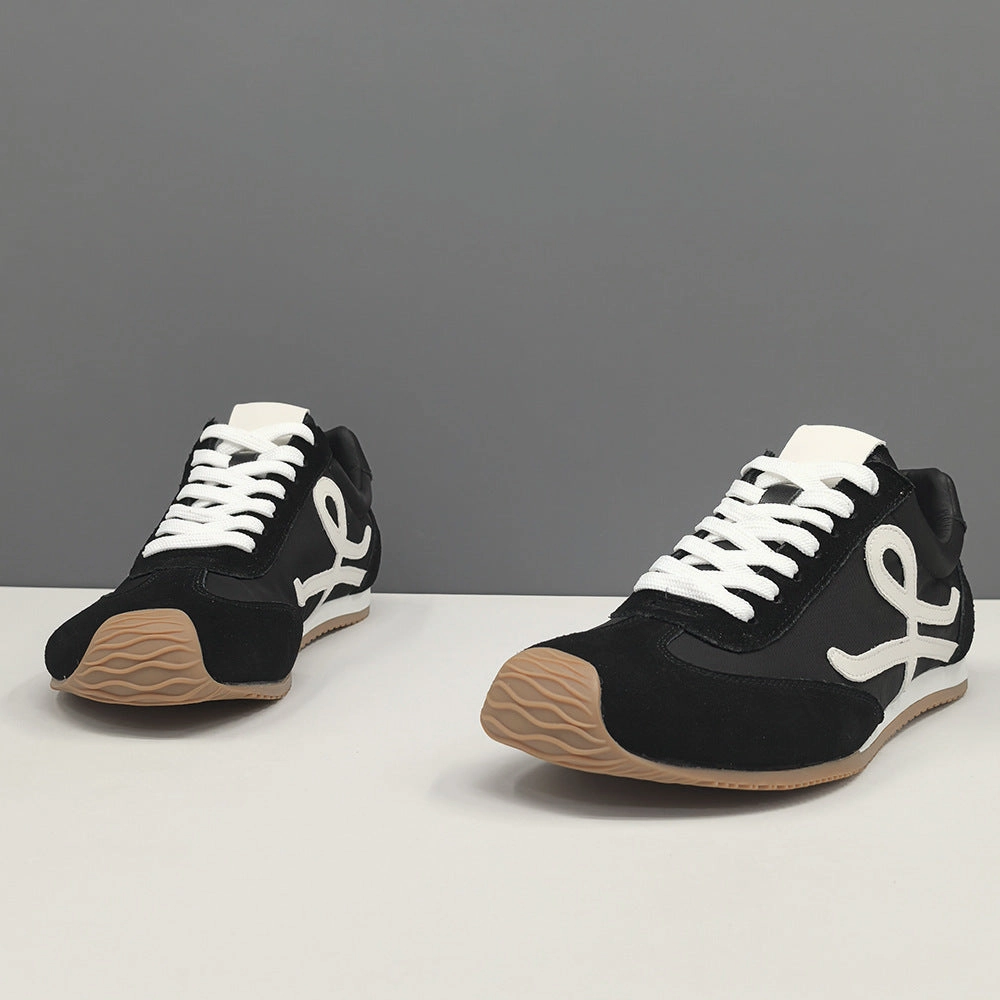 Men Stylish Patchwork Canvas Suede Flat Casual Sneakers Shoe Inserts Flat Feet