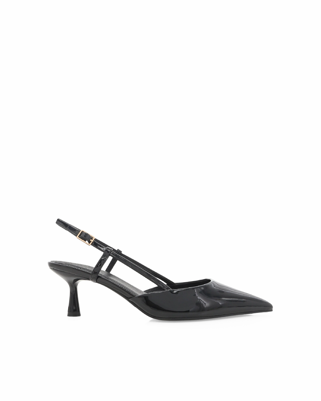 Transparent High Heel Shoes KYRIE - BLACK PATENT