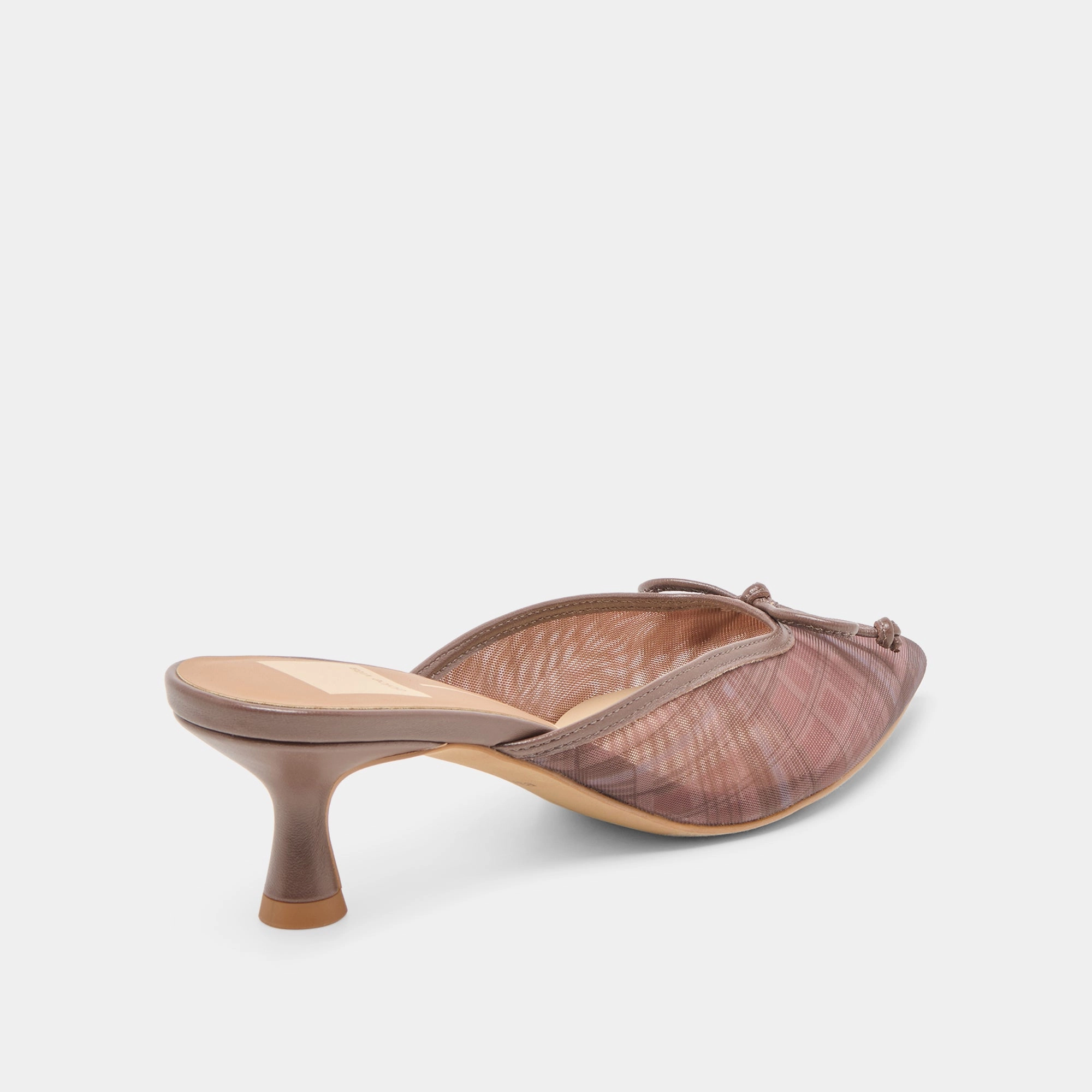 CLEO HEELS COGNAC PLAID MESH