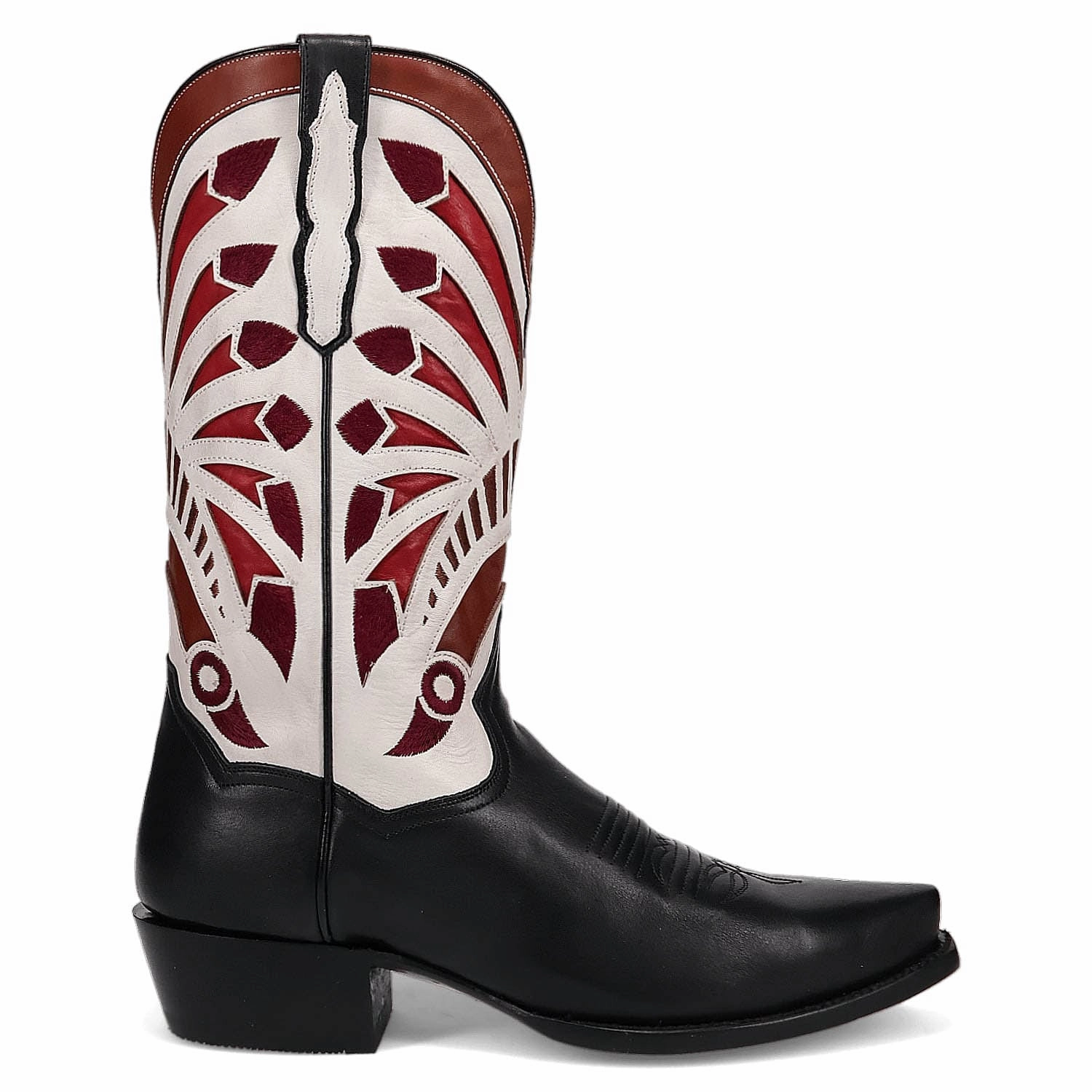 Dan Post Mens Ronan Black/Multi Leather 13in Cowboy Boots Chocolate Brown Suede Boots