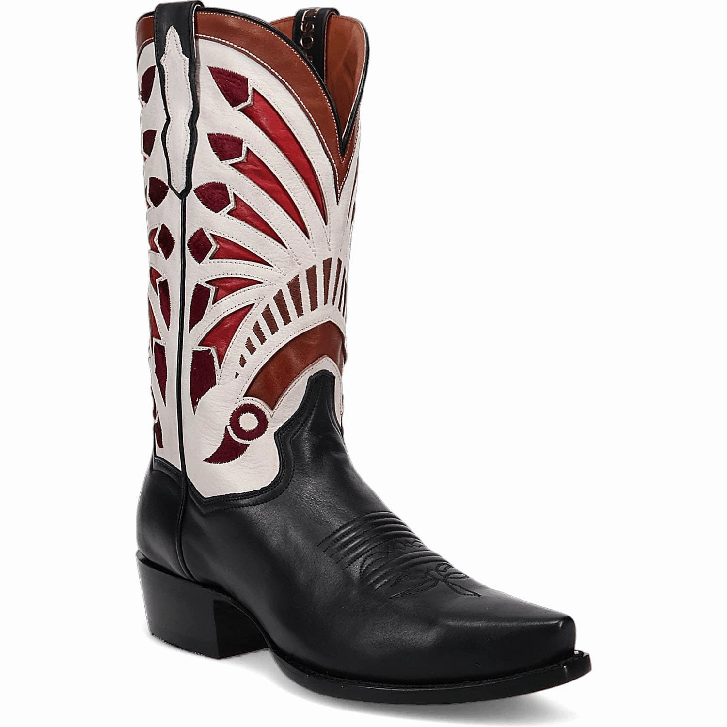 Everest Boots Dan Post Mens Ronan Black/Multi Leather 13in Cowboy Boots