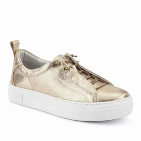 Casual Leather Lace-Up Shoes - BRK41001 / 326 650 - Gold Casual Comfortable