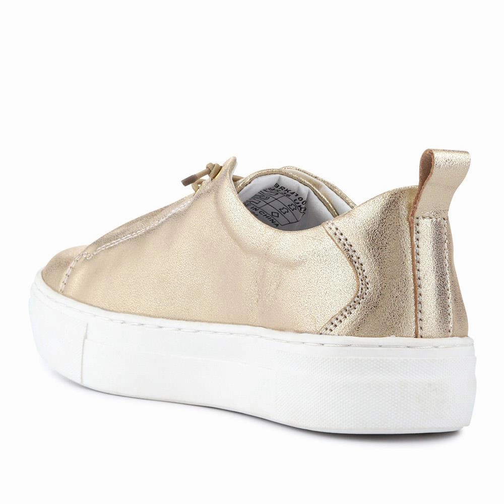 Country Club Casual Shoes Casual Leather Lace-Up Shoes - BRK41001 / 326 650 - Gold