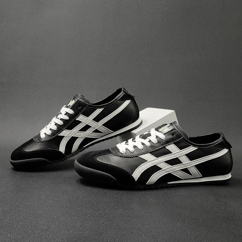 Men Stylish Patchwork Leather Flat Casual Shoes Shiny Flat Shoes