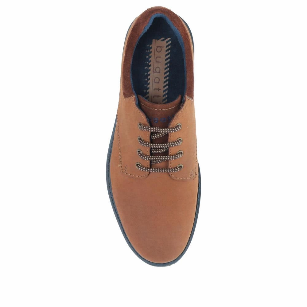 Casual Leather Lace-Up Shoes  - BUG40503 / 325 722 - Dark Brown Dress Shoe Casual