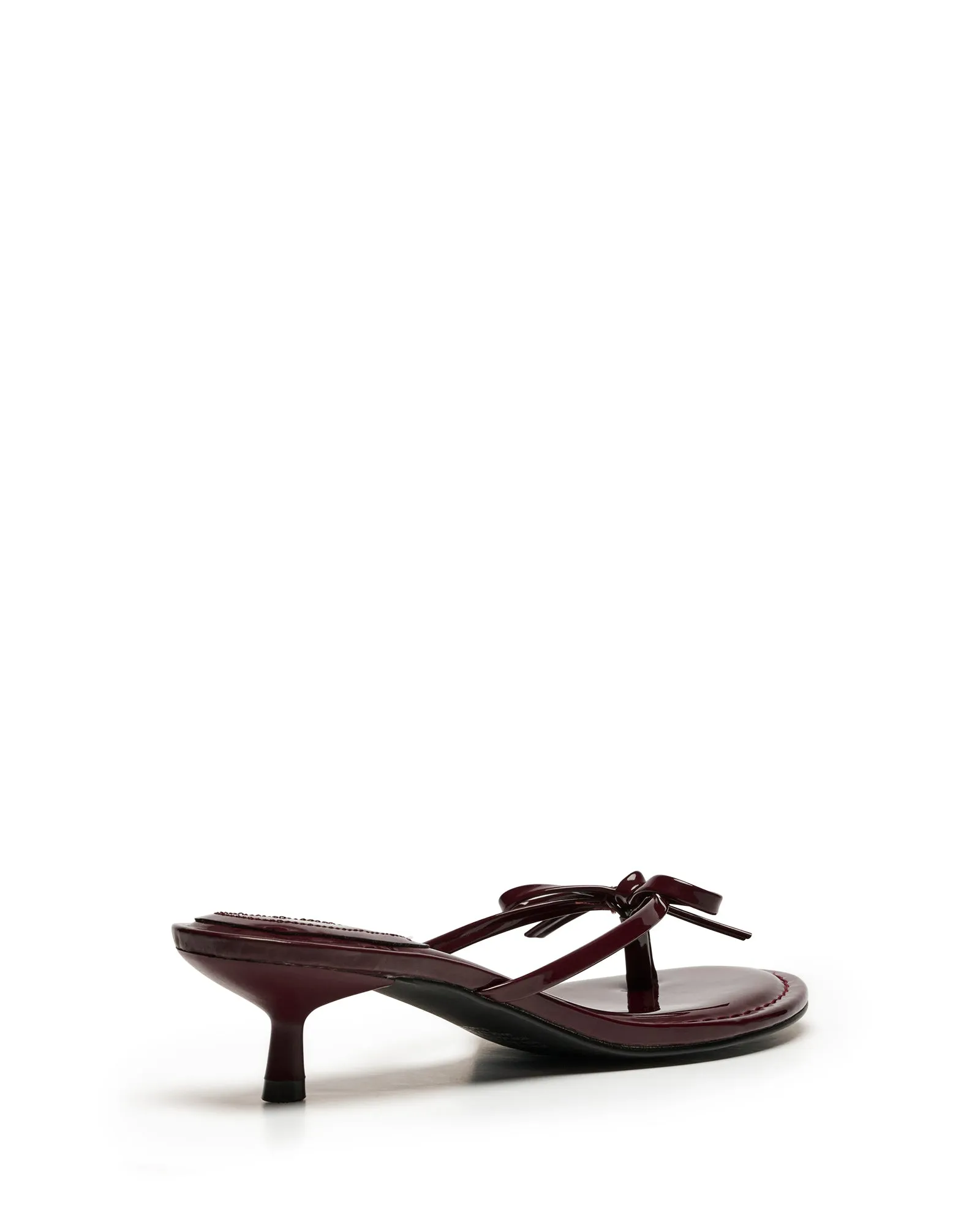 Somer Thong Heel Bordeaux Patent High Heel Platform Mules