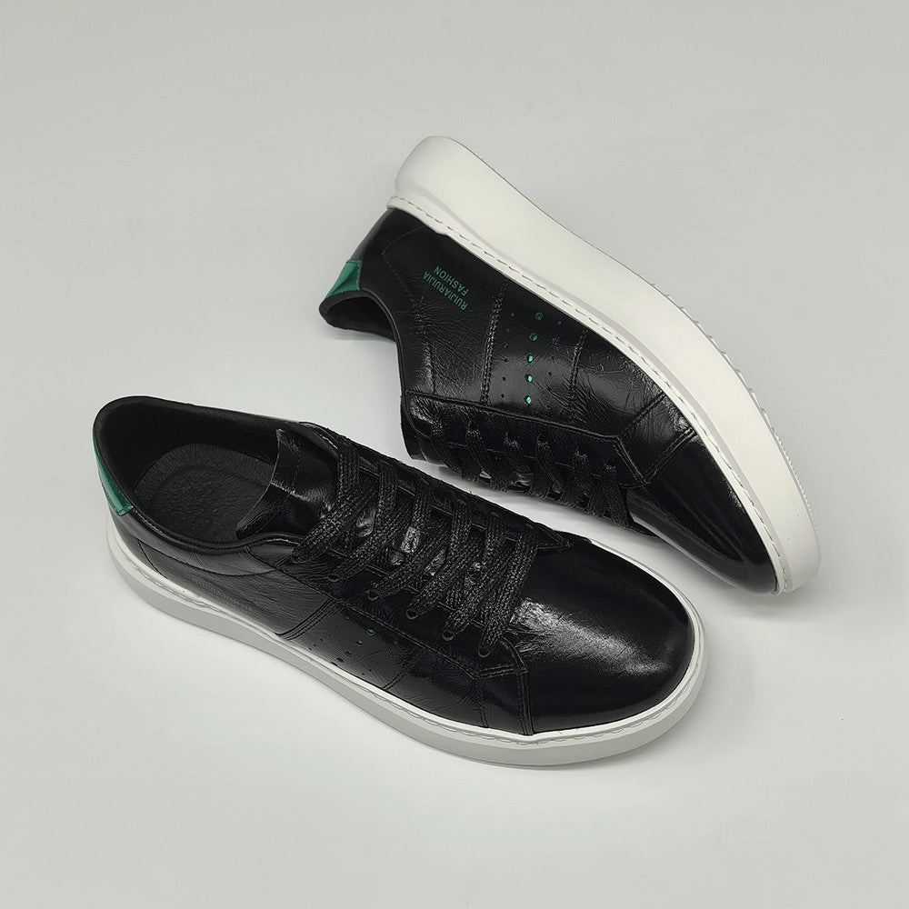 Shoes For Very Flat Feet Men Fashion Breathable Leather Flat Soft Casual Shoes