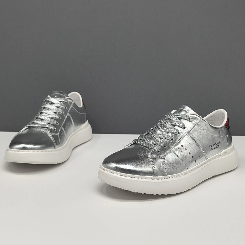 Dress Shoes Flat Heel Men Fashion Breathable Leather Flat Soft Casual Shoes