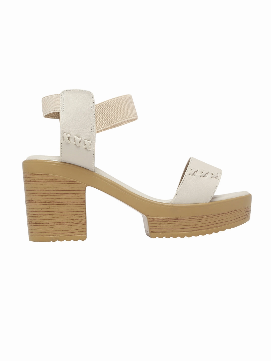Ekiya Beige Platform Heels Patent Mary Jane High Heels