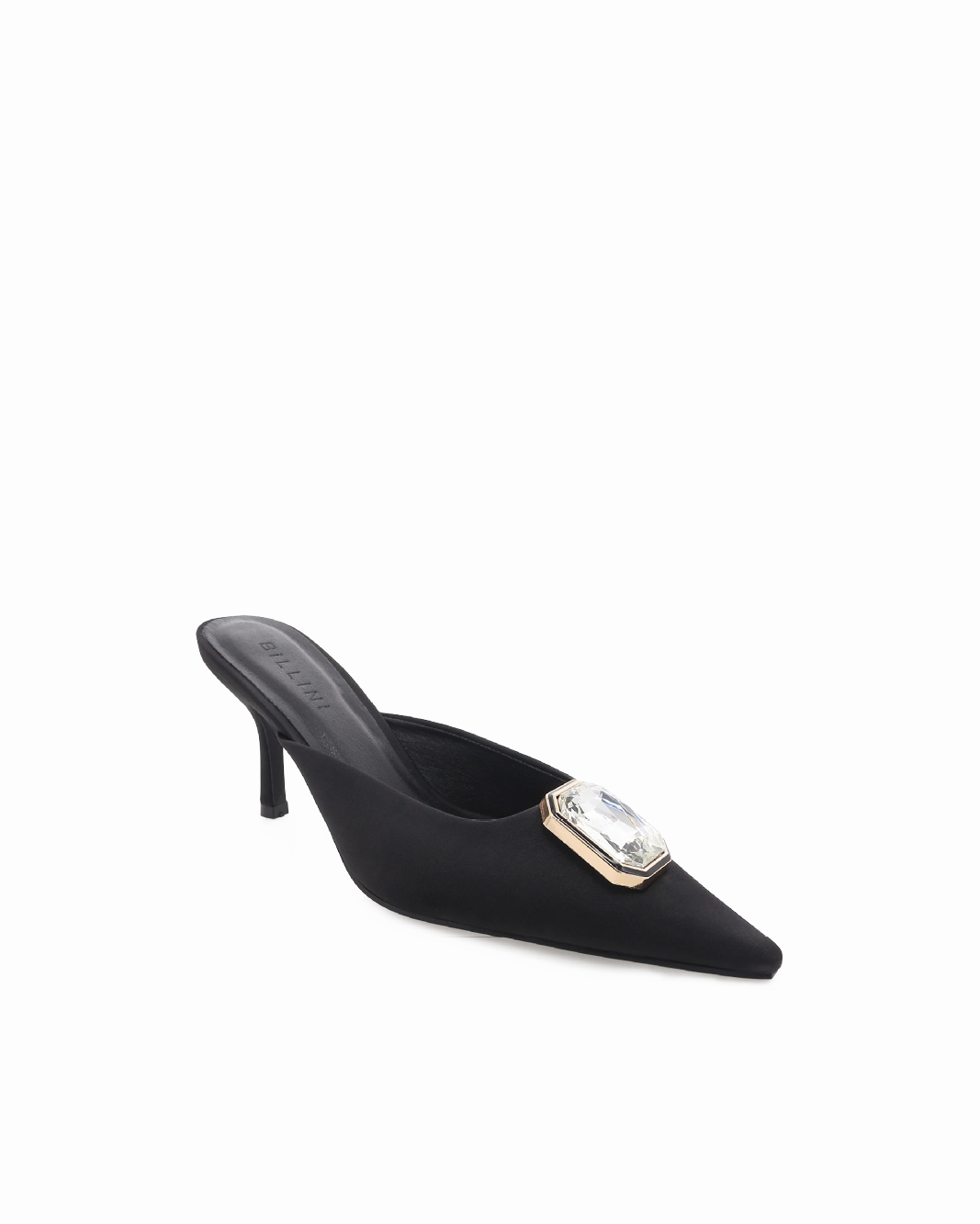 SPARROW - BLACK SATIN Clip On High Heels