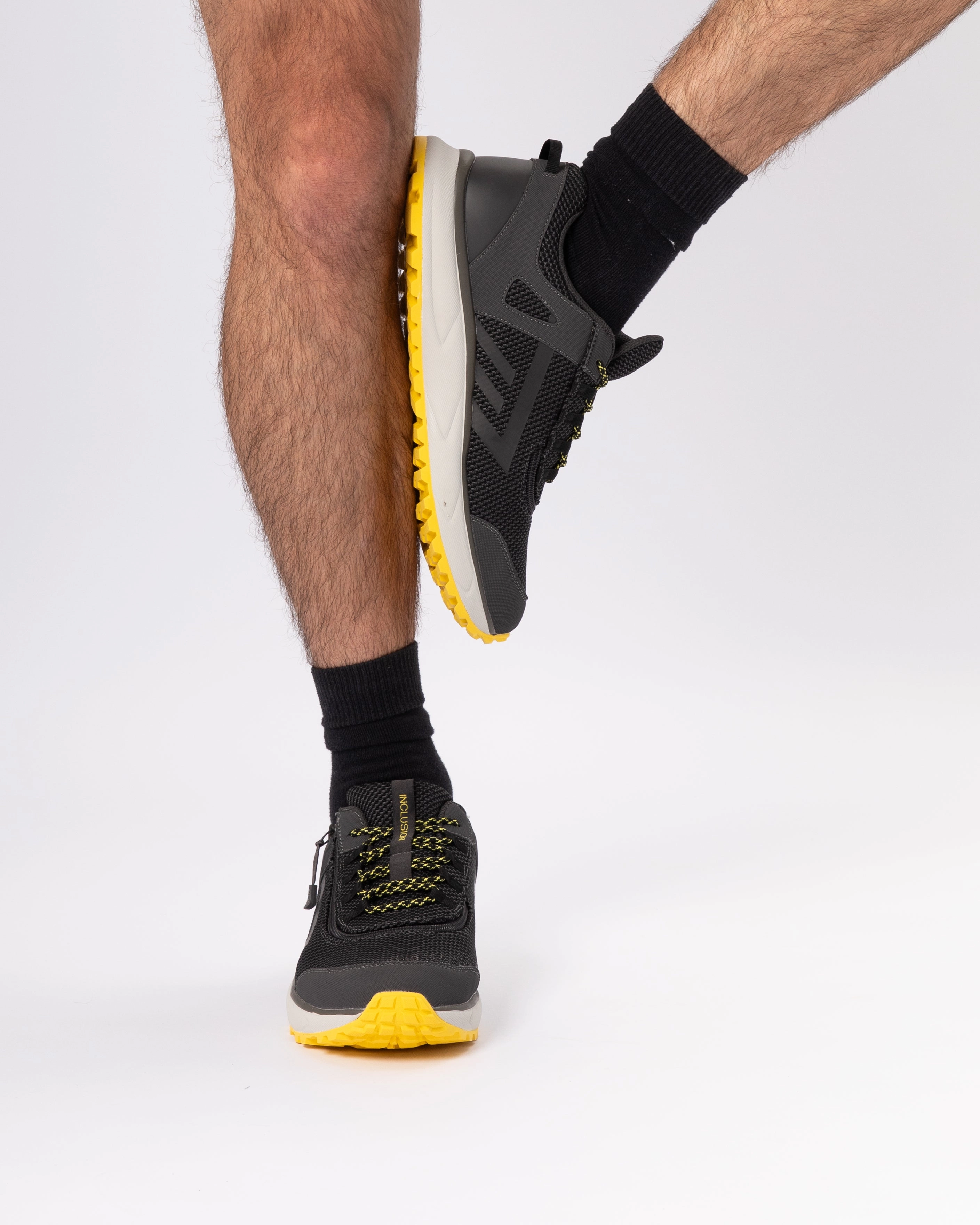Tennis Shoes Inclusion Trail (Mens) - Charcoal/Yellow