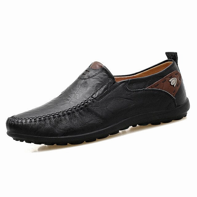 Flat Safety Shoes ZUNYU Hot Sale Leather Men Shoes Casual Flat Men Shoes Waterproof Breathable Loafers Male Moccasins Driving Shoes Big Size 47