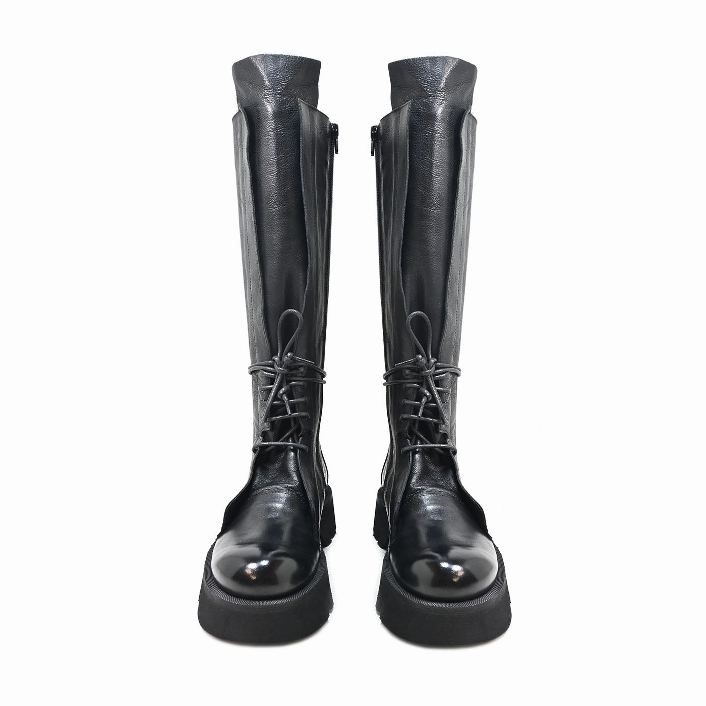 STELVIO 26 - combat boots leather BLACK Jennifer Combat Boot