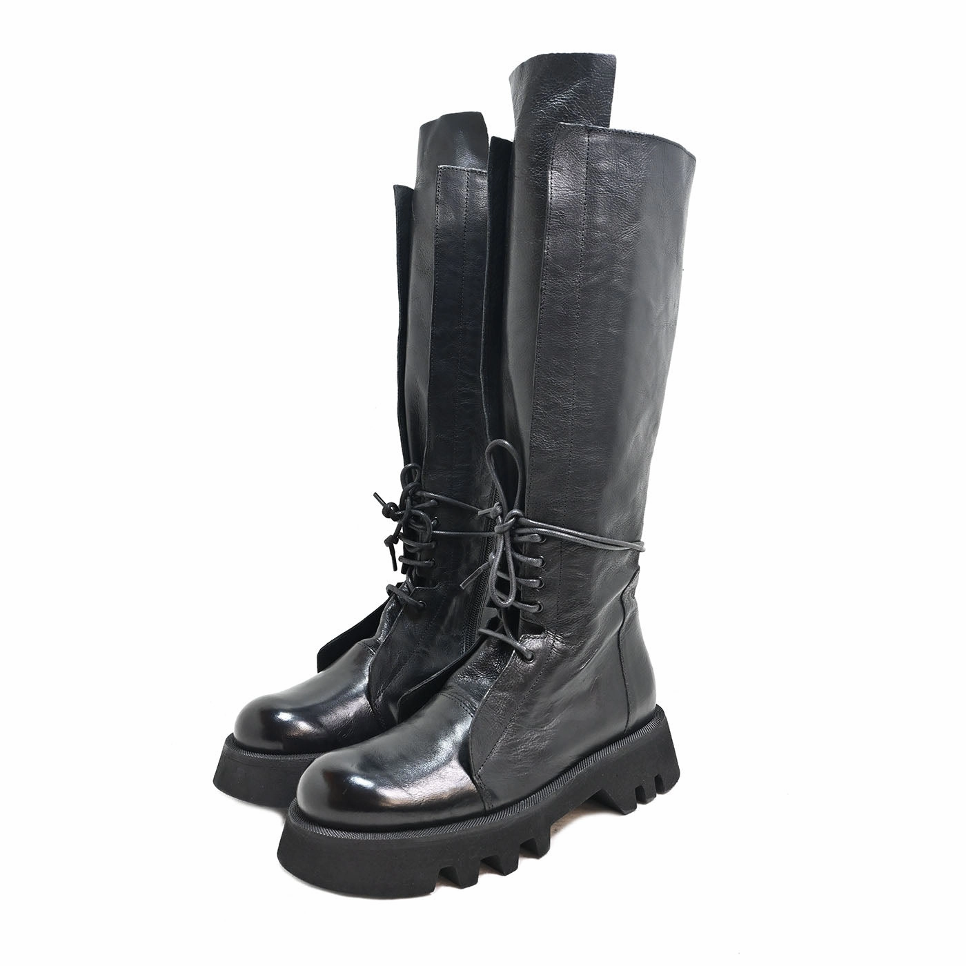 Lace Up Combat Boots Fashion STELVIO 26 - combat boots leather BLACK