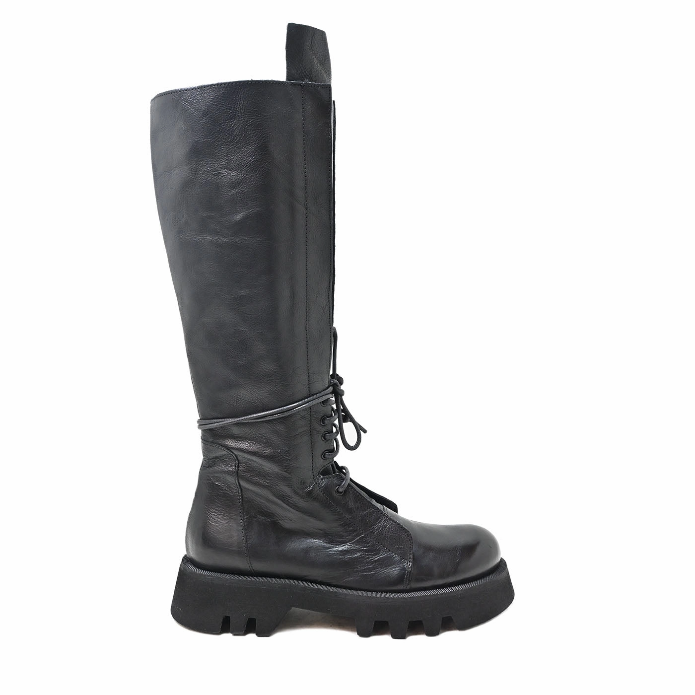 STELVIO 26 - combat boots leather BLACK Luana Tall Combat Boot