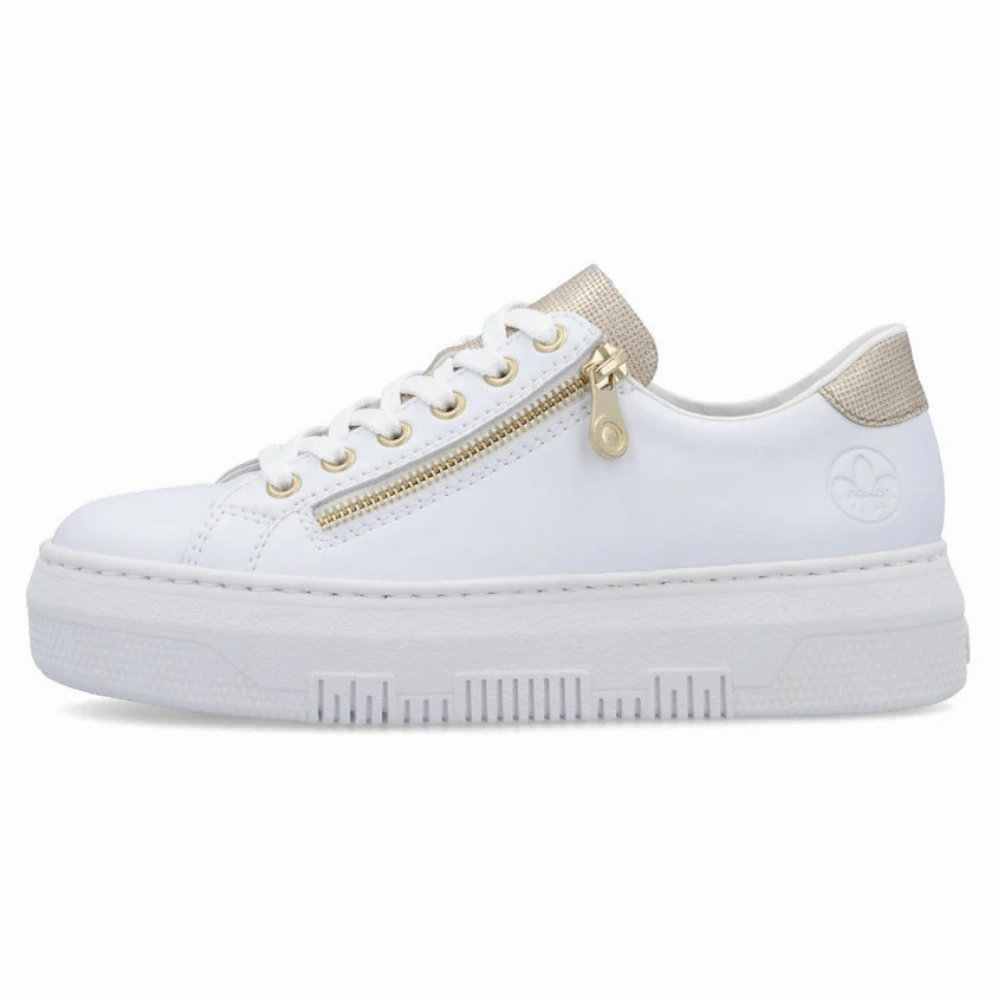 Rieker Enya 21 Off-White Platform Sneaker (Women's) Most Comfortable Business Casual Shoes