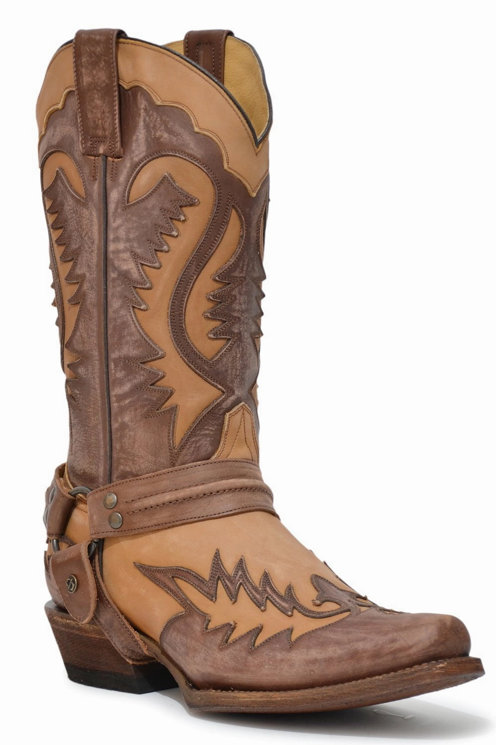 Stetson Mens Outlaw Brown Leather Cowboy Boots Zero Drop Boots