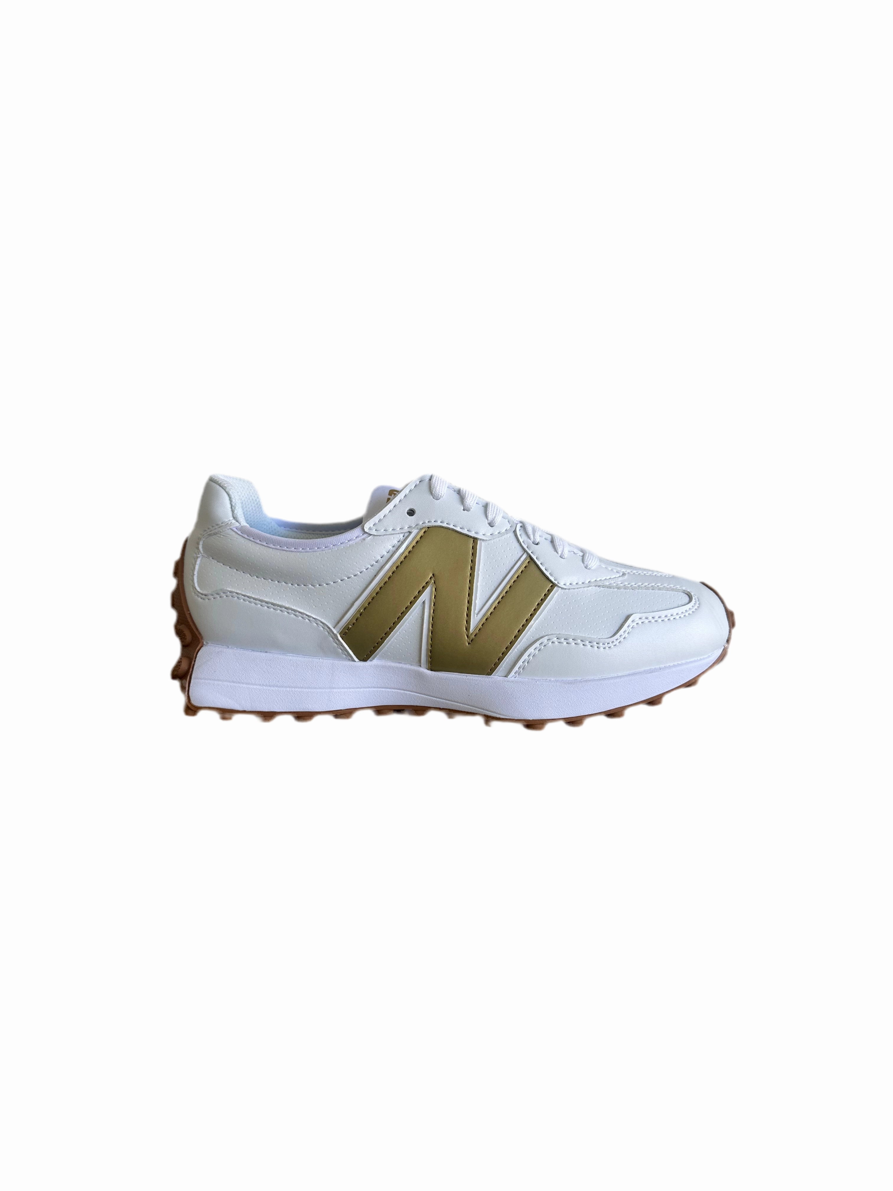 Super Light Hiking Shoes 327 Golf - White with Gold