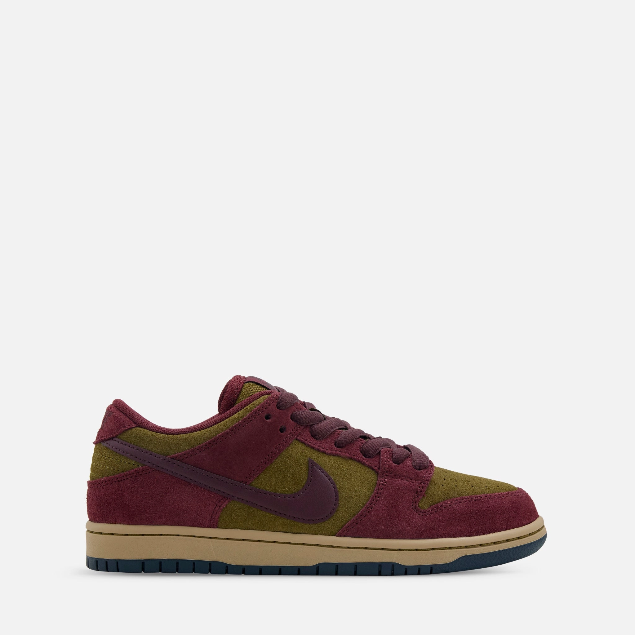 First Nike Air Shoe SB Dunk Low Pro Dark Team Red | Burgundy Crush | Olive Flak