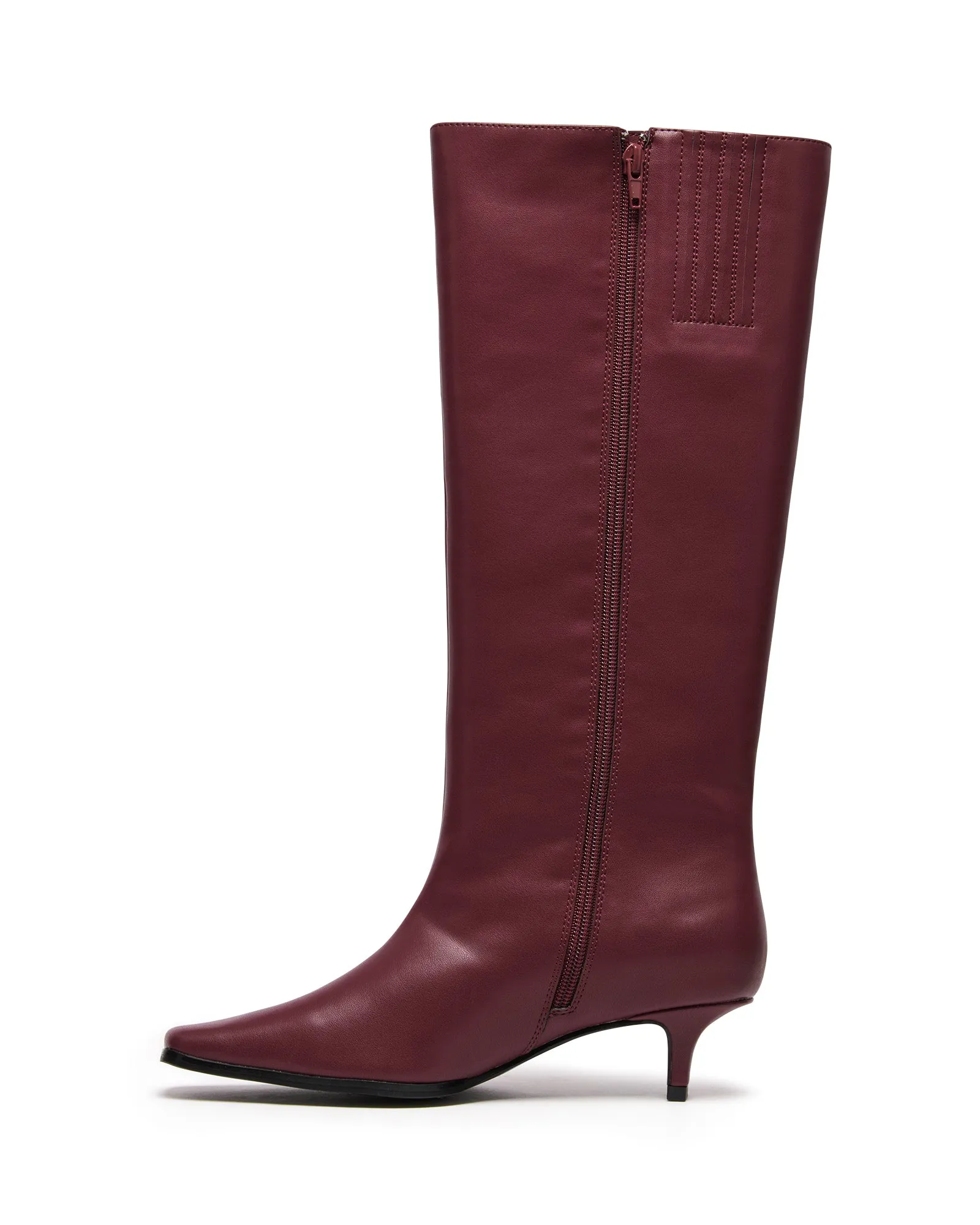 Spicy Tall Boot Bordeaux Thigh High Boot Heels
