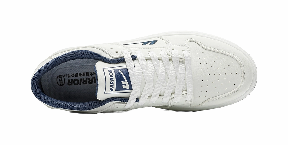 Warrior Coverage Cushioning Abrasion Resistant Low Top Skateboard Shoes Unisex White Blue Cheap And Best Casual Shoes