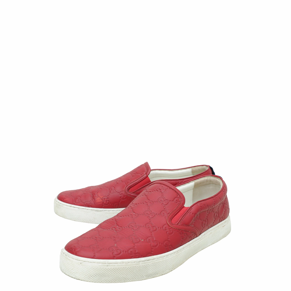 Slip On Casual Creepers Shock Shoes Gucci Red Guccissima Web Slip On Sneakers 11.5