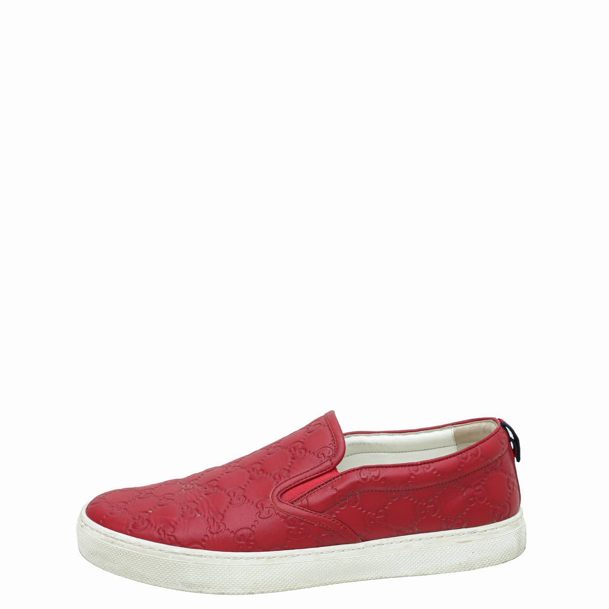 Gucci Red Guccissima Web Slip On Sneakers 11.5 Street Casual Shoes