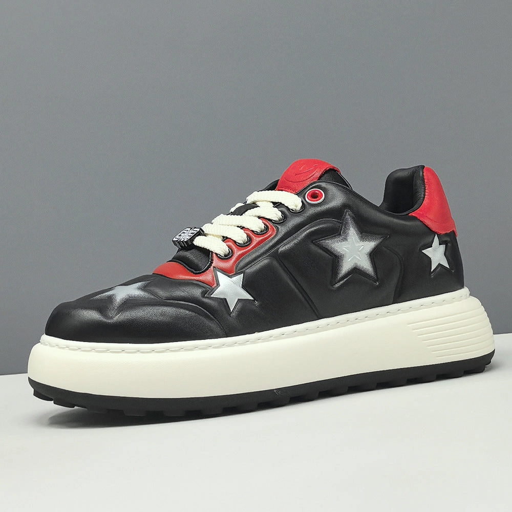 Flat Shoes Trending Men's Stylish Embossed Leather Flat Casual Shoes