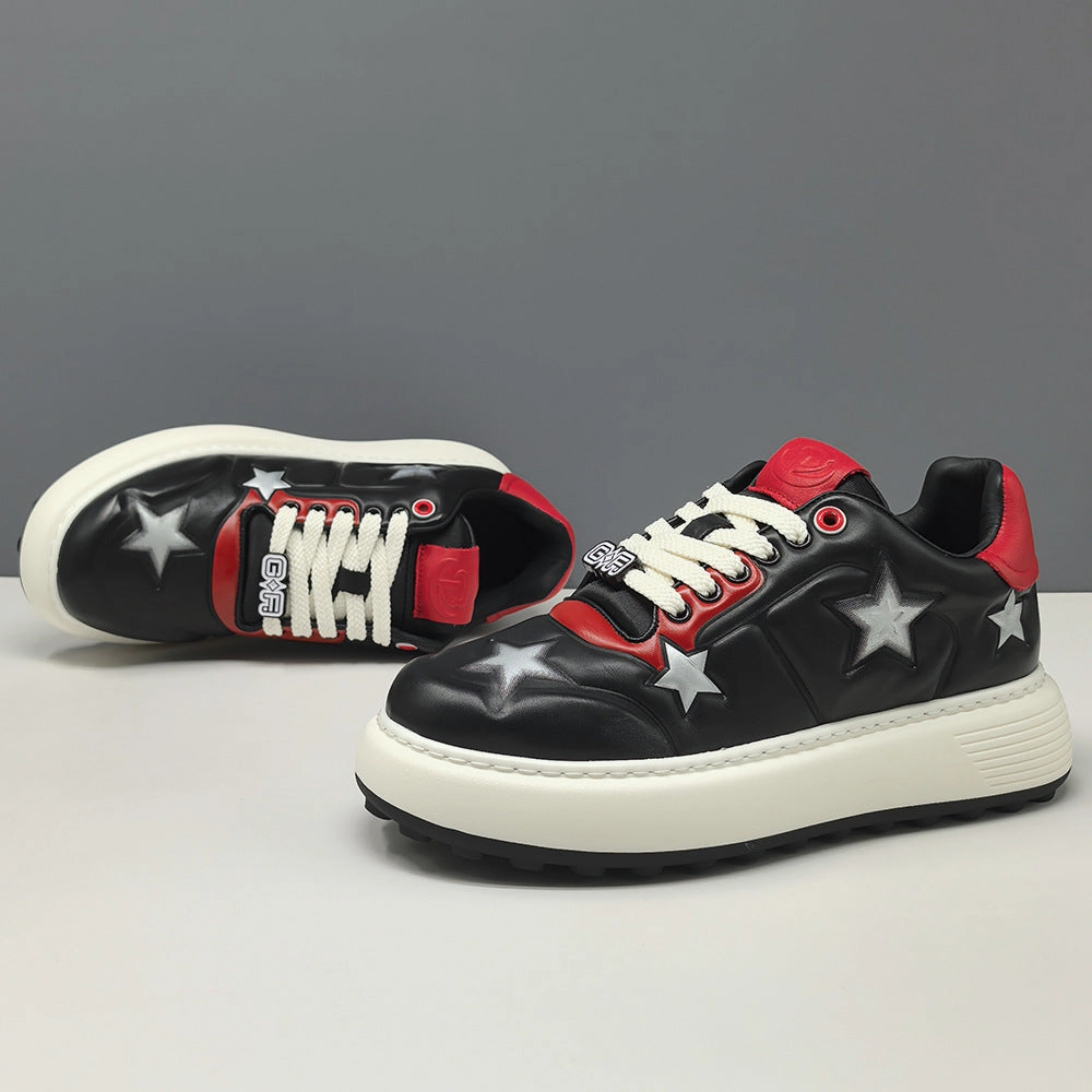 Rose Gold Flat Dress Shoes Men's Stylish Embossed Leather Flat Casual Shoes