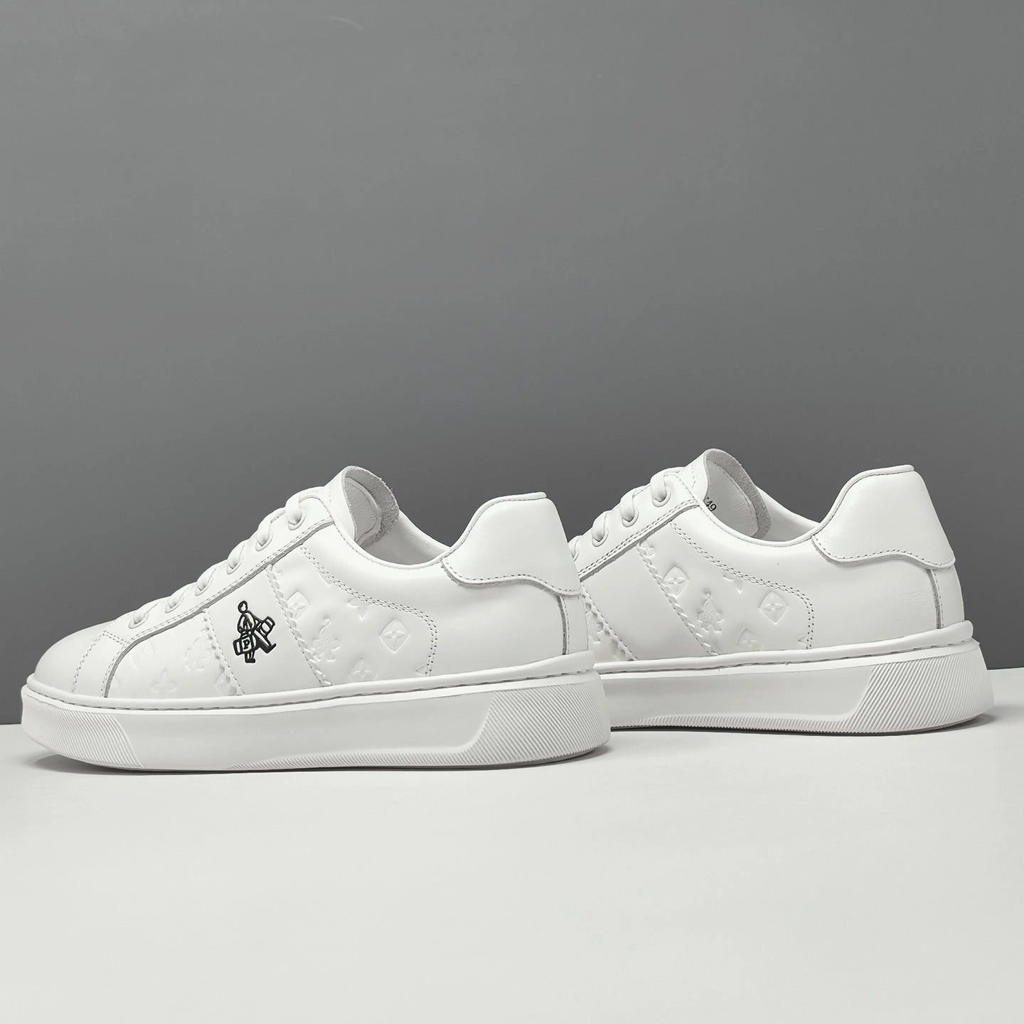 Good Shoes For Nurses With Flat Feet Men's Fashion Quilted Leather Flat Casual Shoes