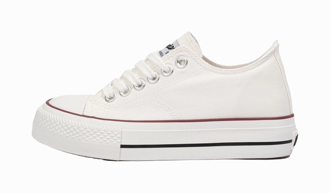 Haband Casual Joe Shoes Warrior Abrasion Resistant, Breathable, Lightweight Low top Canvas Shoes Women's White