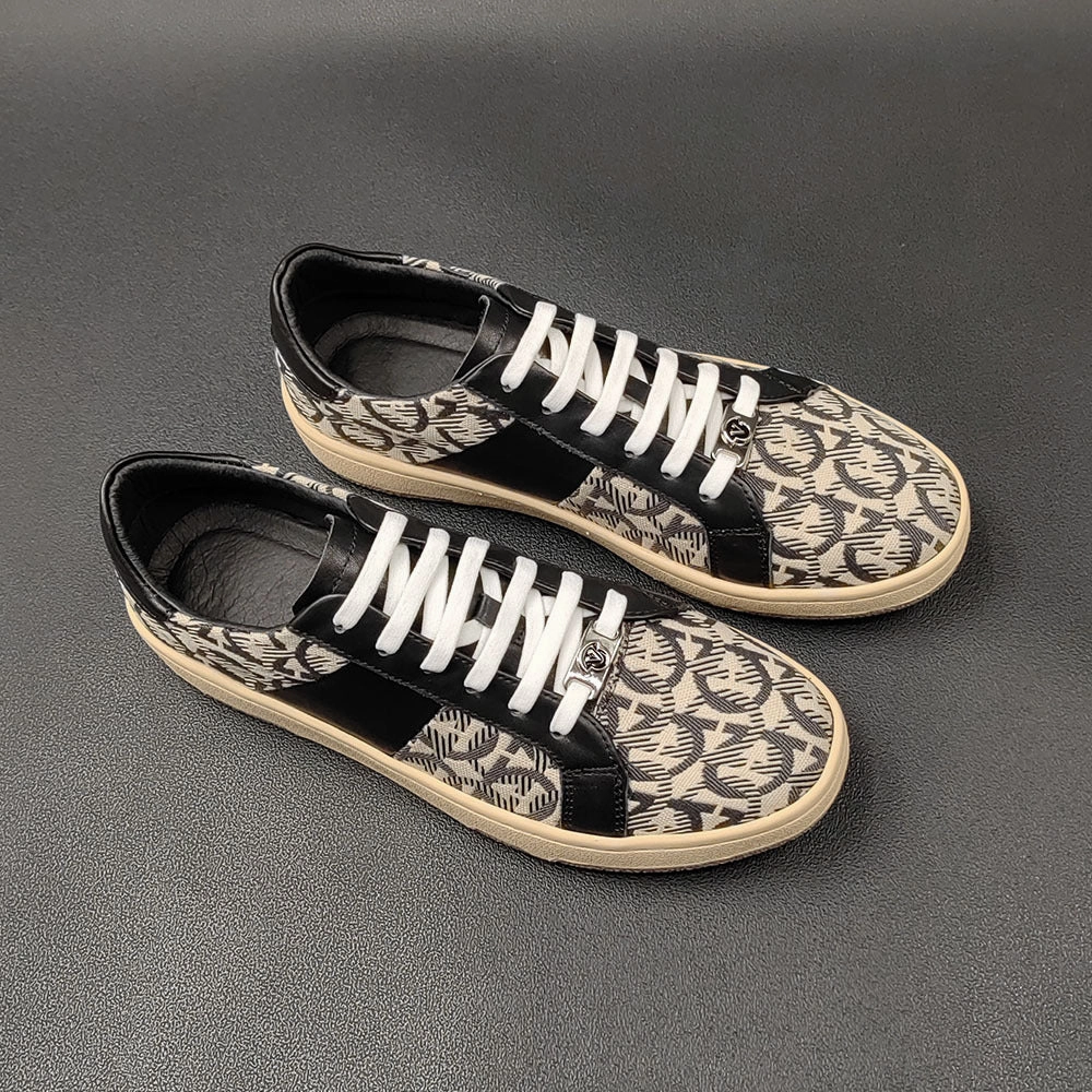 Men Fashion Patchwork Stylish Flat Casual Shoes Wide Flat Mtb Shoes