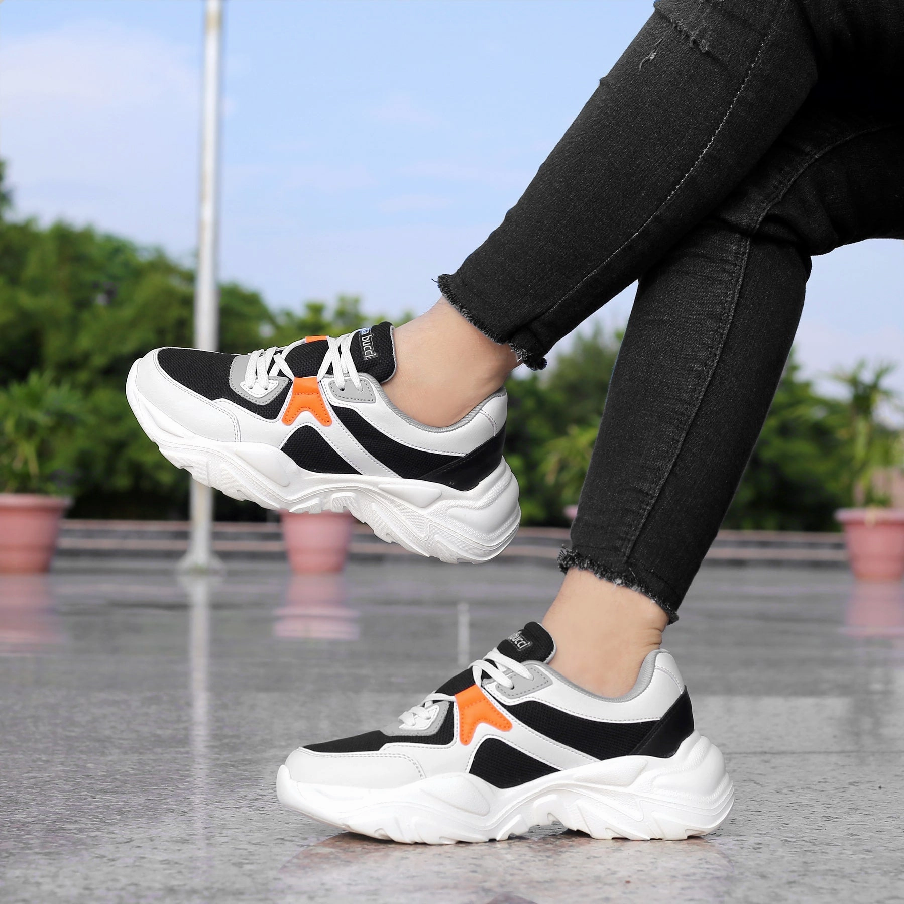 For High Arch Underpronators Barefoot Walking Bacca Bucci MARINE Low-top Platform Fashion Sneakers For Women | StreetWear Chunky Sneakers