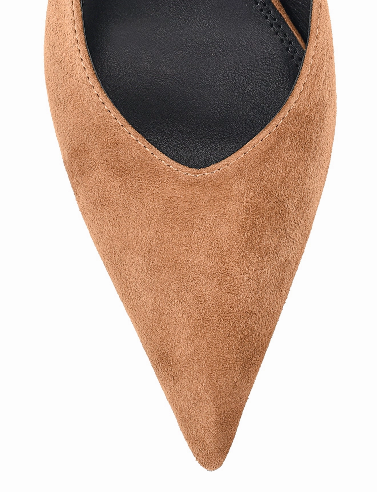 Yankee Slingback Block Heel - Tobacco Brown Suede High Heels Feet