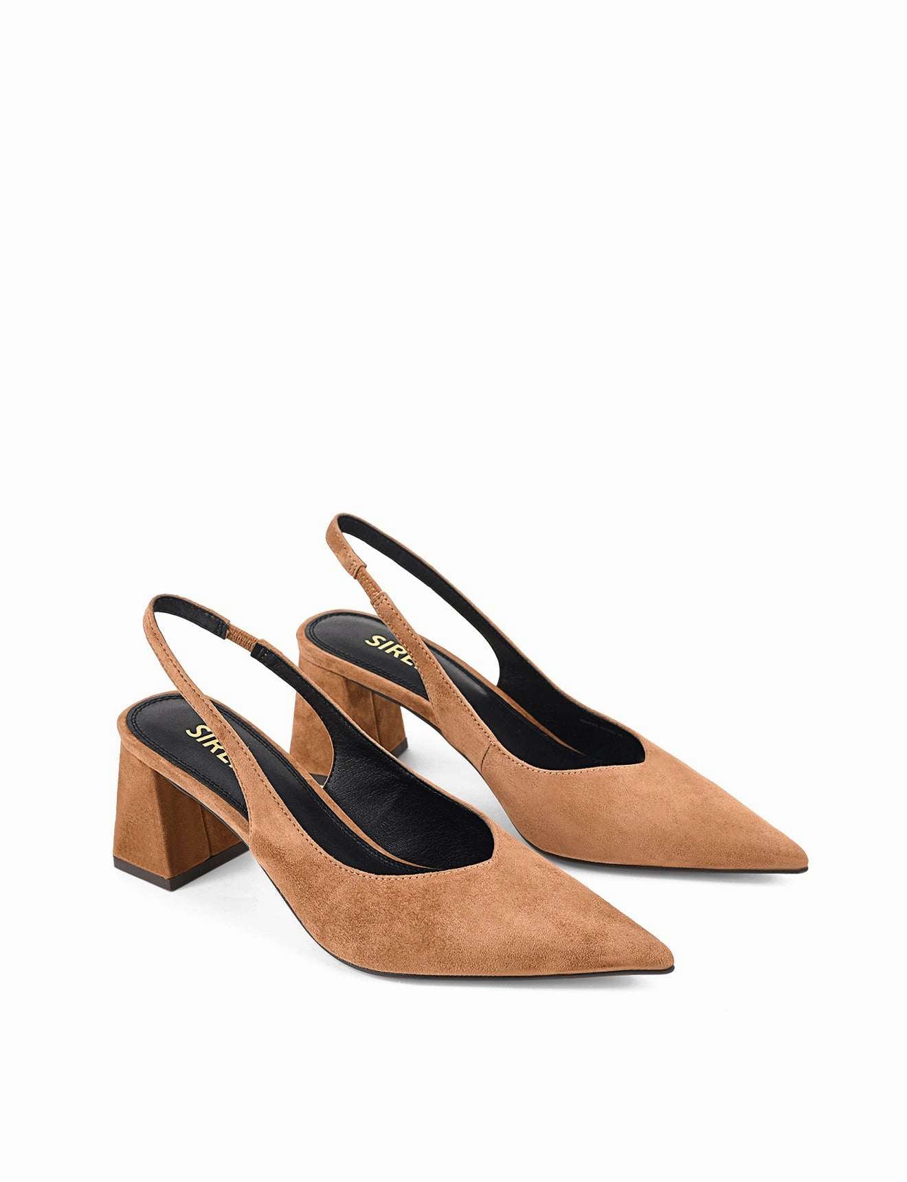 Yankee Slingback Block Heel - Tobacco Brown Suede Heel Protectors For High Heels