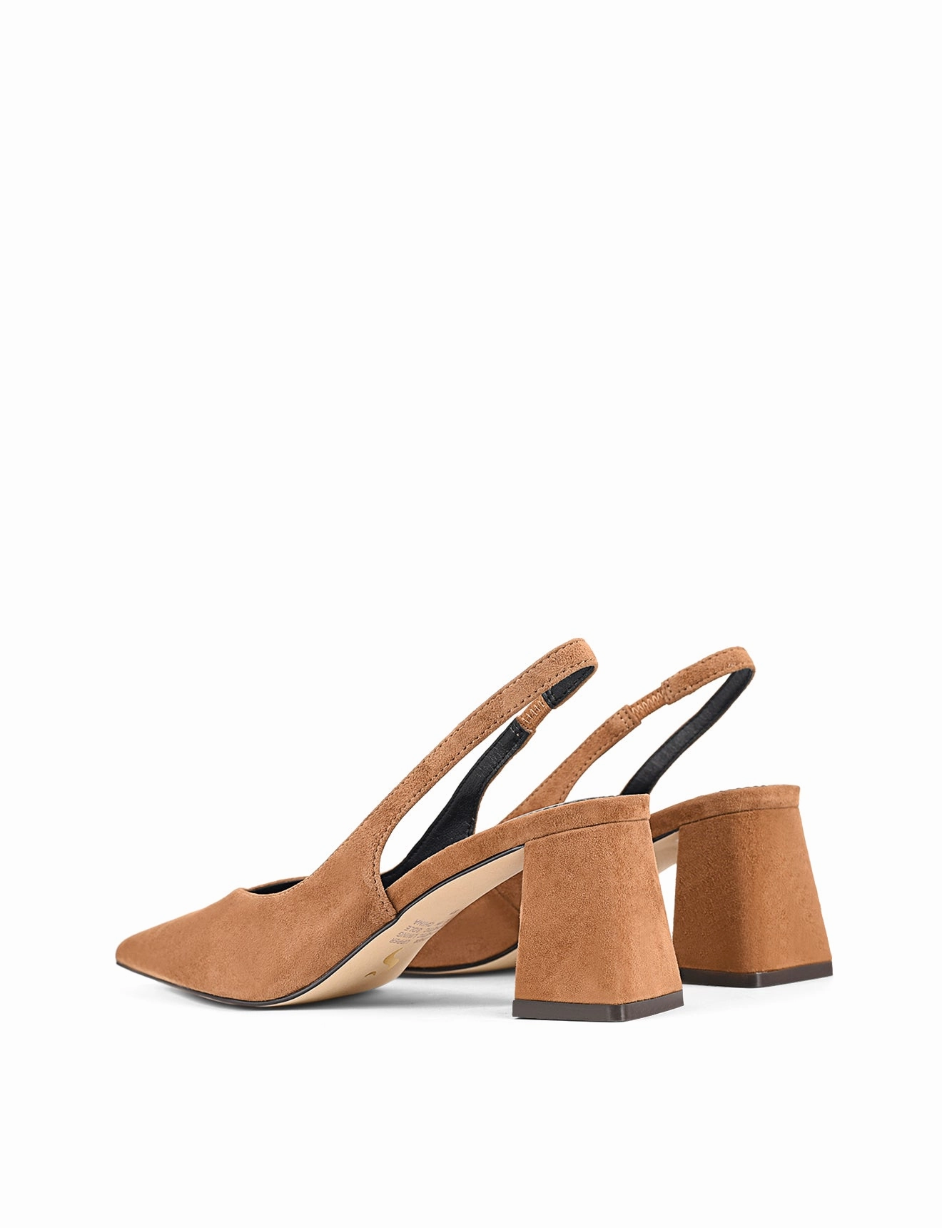Yankee Slingback Block Heel - Tobacco Brown Suede High Heel Loafer