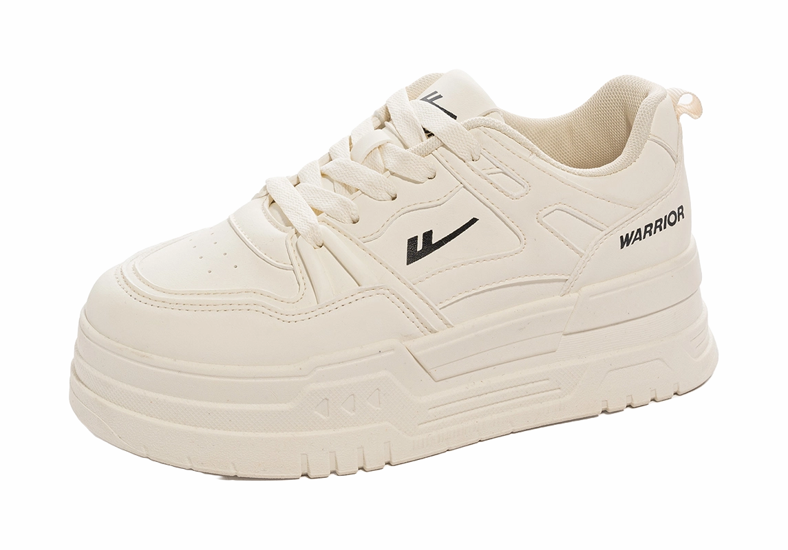 Comfortable Casual Shoes With Heels Warrior Durable Lightweight And Breathable Low Top Skateboard Shoes Women's White