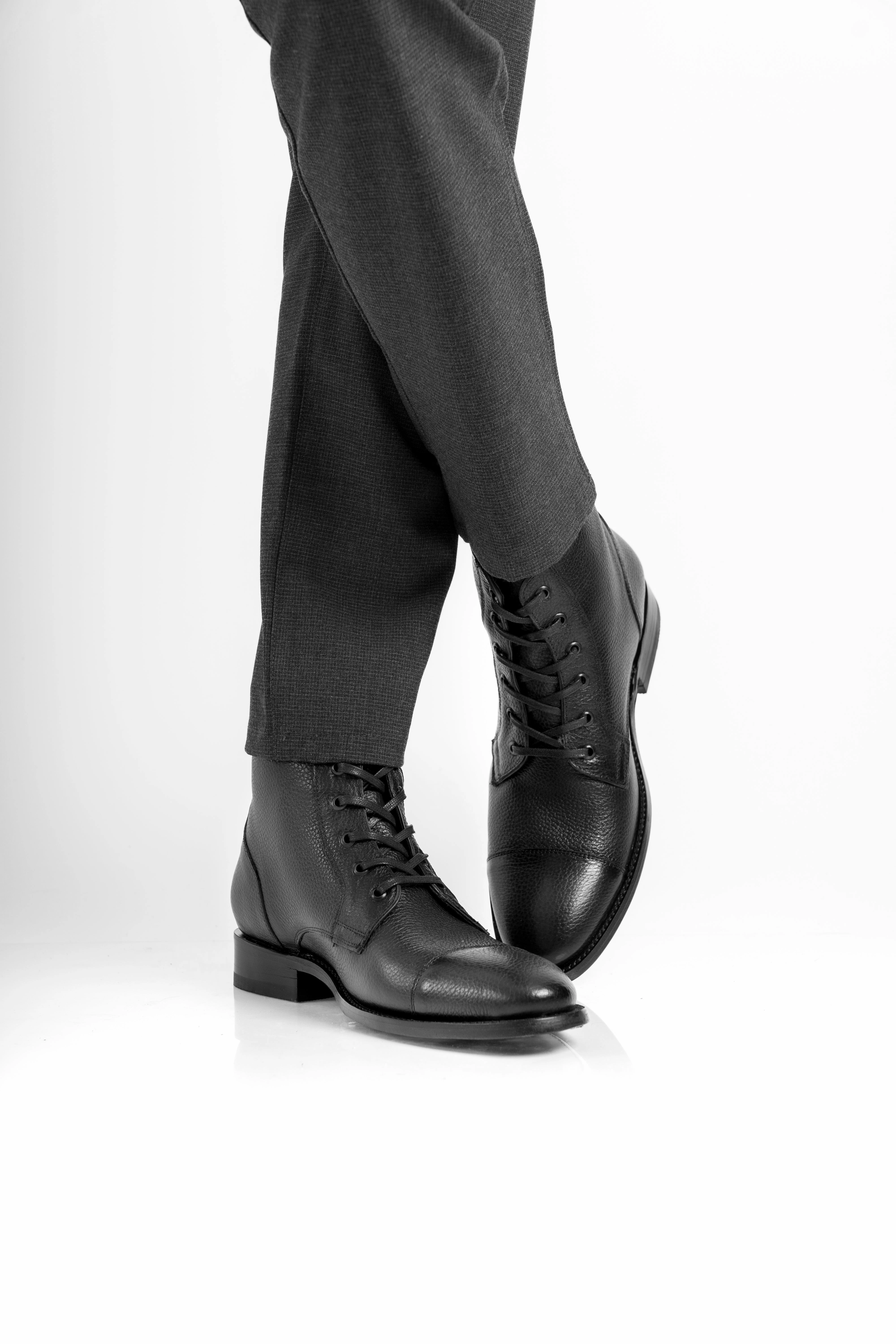 BLACK COMBAT FLOATER Combat Boots With Long Skirts