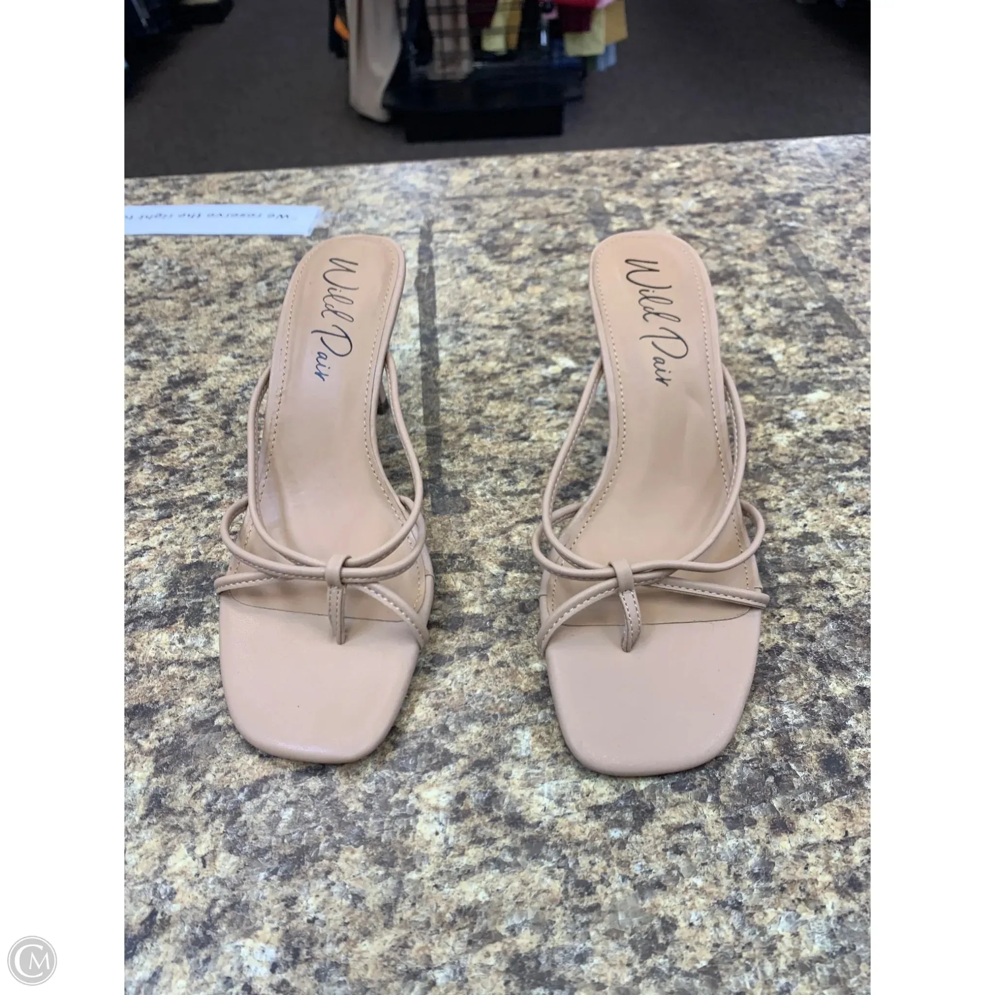 Sandals Heels Kitten By Cmf In Tan, Size: 7 Bottom High Heels