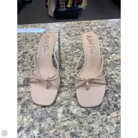 Sandals Heels Kitten By Cmf In Tan, Size: 7 High Heel Slides