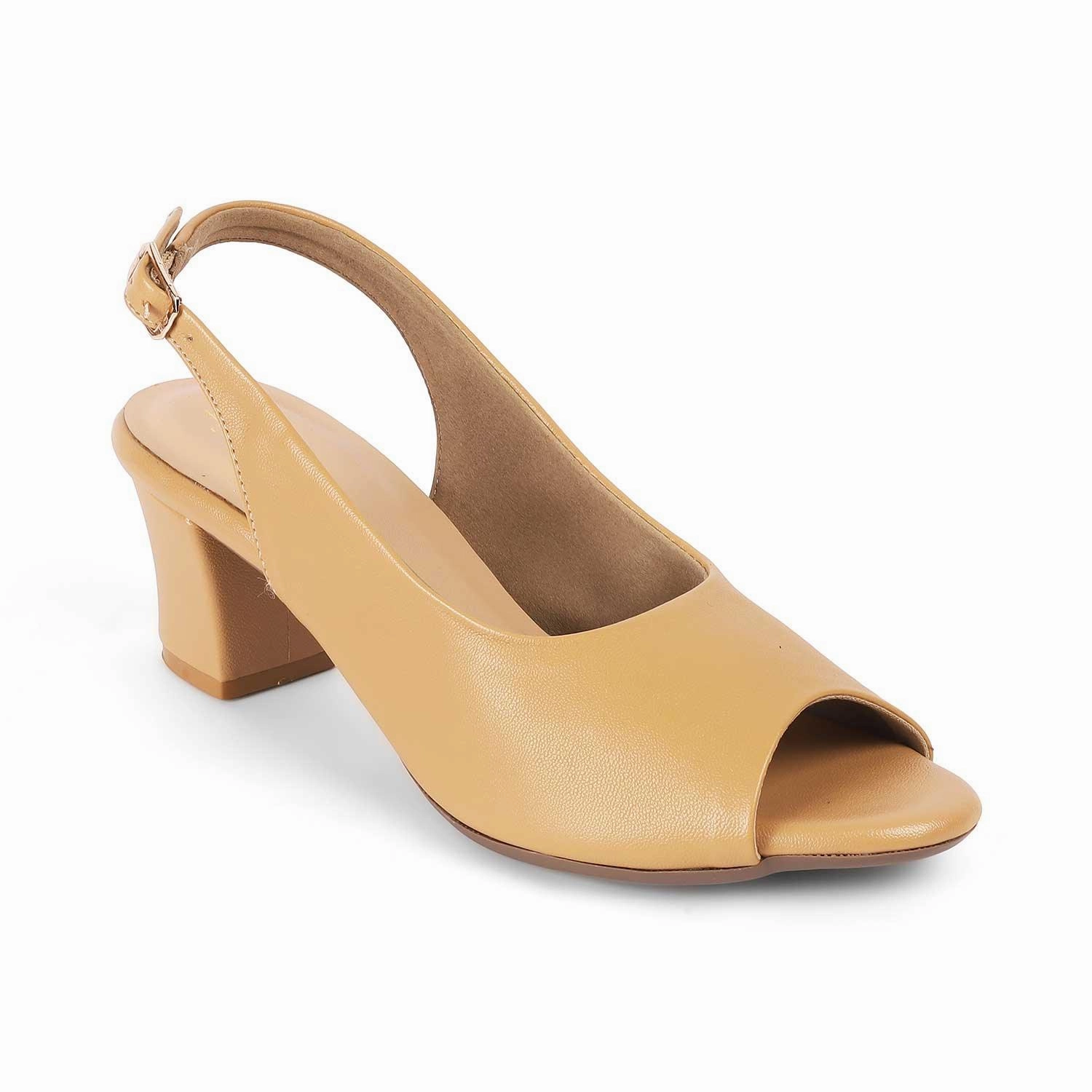 Tresmode Edee Beige Women's Dress Block Heel Slingback Pumps Shiny Red High Heel Shoes