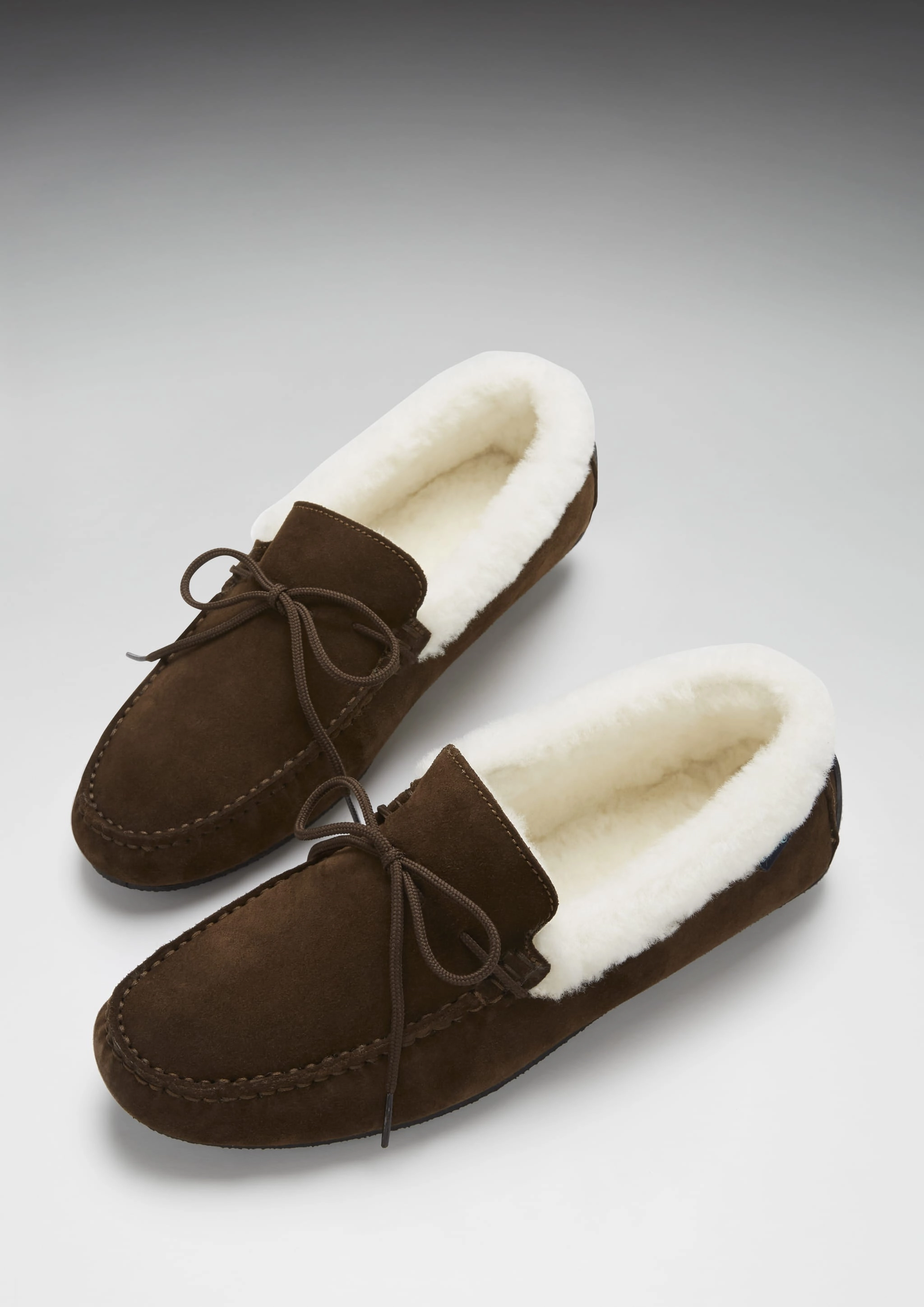 Leather Casual Lace Up Shoes Slippers, sheepskin, brown suede