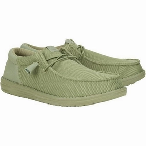 Hey Dude Wally Funk Mono Men's Olive Green Slip-On Casual Shoes Best Leather Casual Shoes