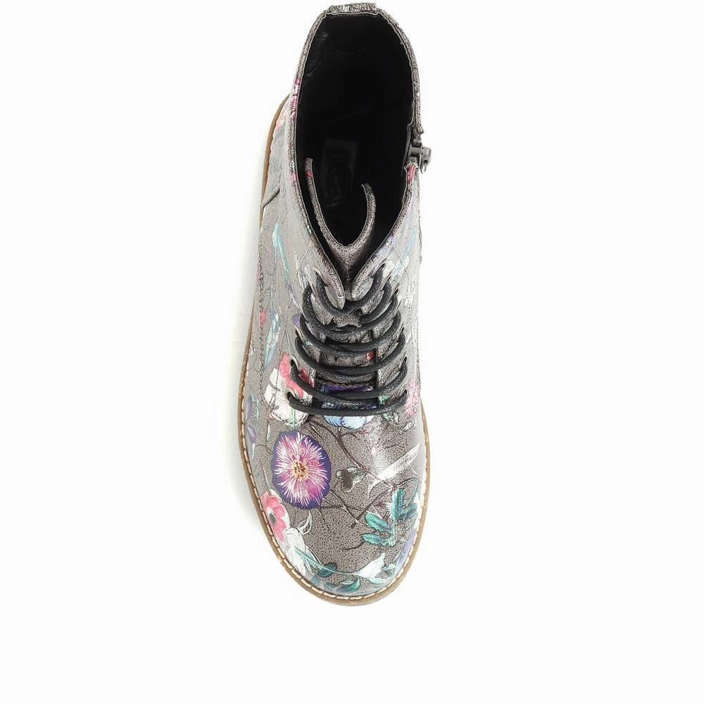 All Terrain Combat Boots Chunky Lace-Up Ankle Boots - WBINS32015 / 318 884 - Grey Multi