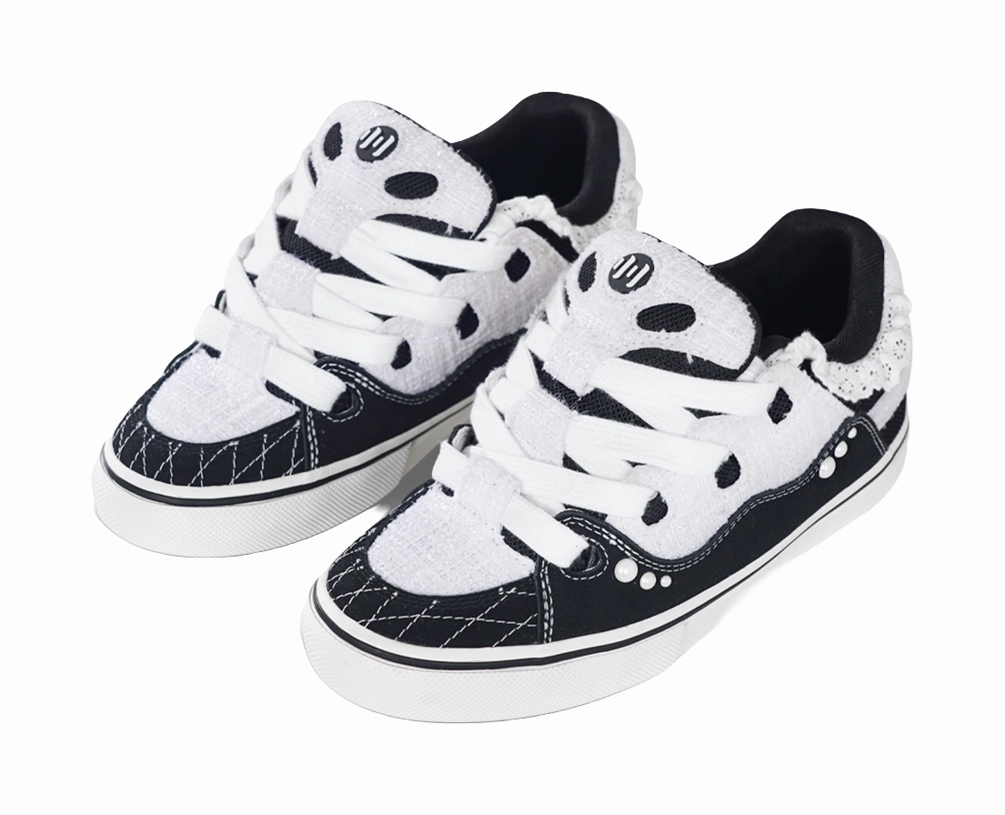 Casual Comfort Shoe Ollieskate Cushioning Abrasion Resistant Lightweight Low top Skateboard Shoes Unisex Black White