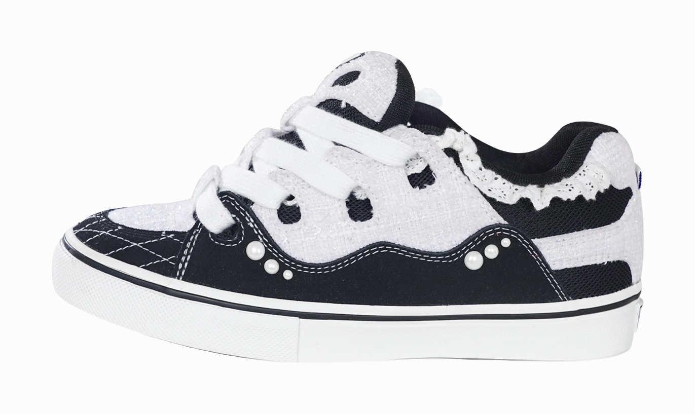 Casual Belk Shoes Ollieskate Cushioning Abrasion Resistant Lightweight Low top Skateboard Shoes Unisex Black White