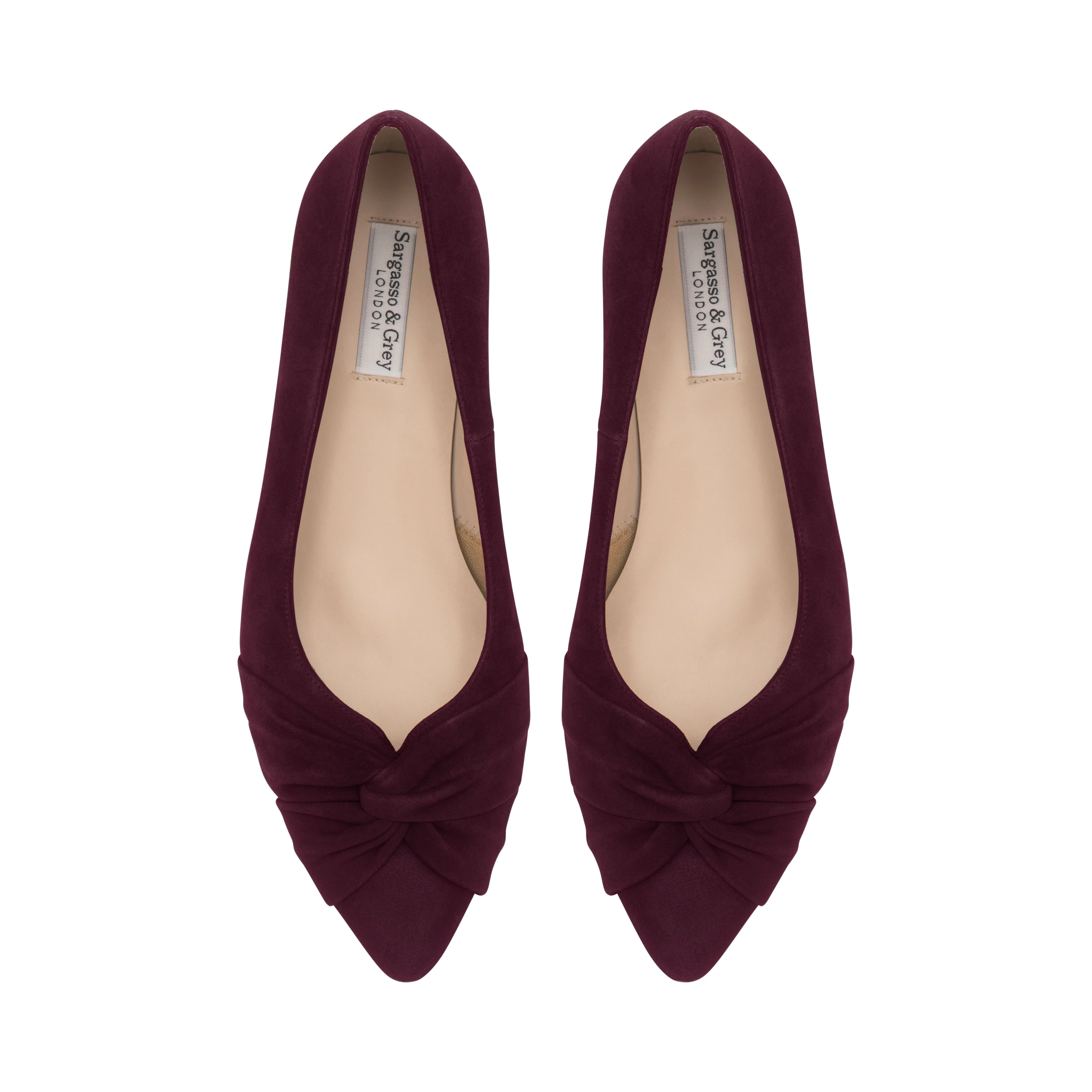 Ornament High Heel Shoe Tandi Extra-Wide Fit Kitten Heels - Burgundy Suede