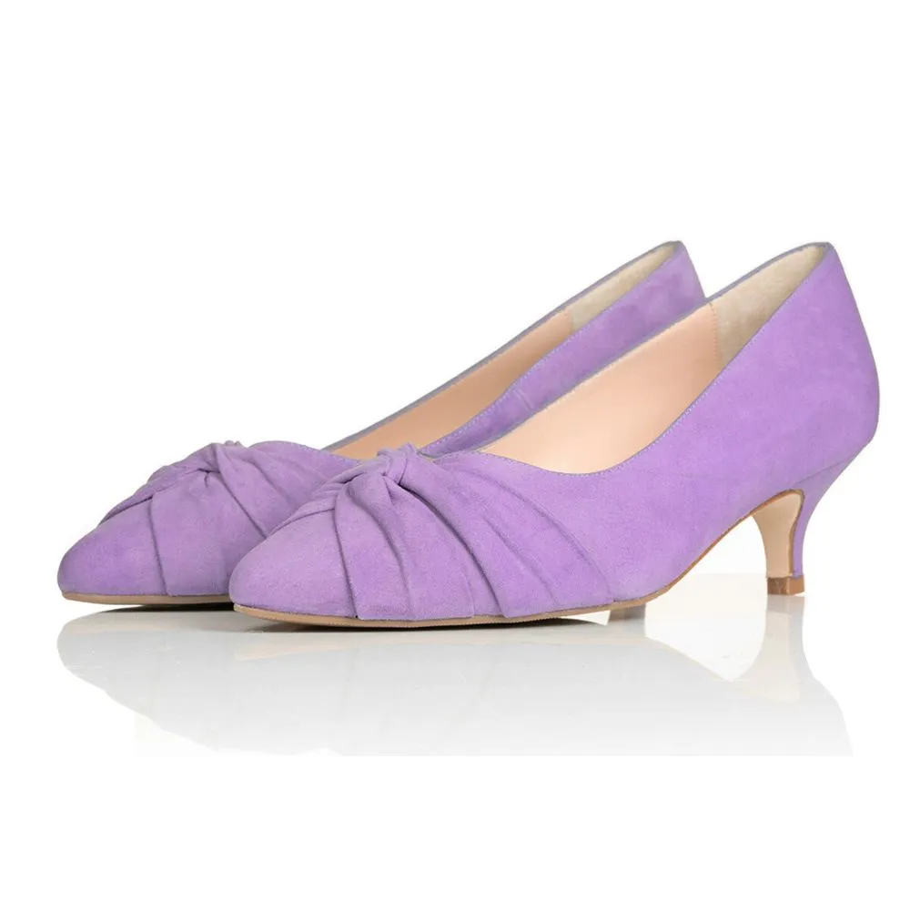 Tall High Heels Tandi Extra-Wide Fit Kitten Heels - Lavender Suede